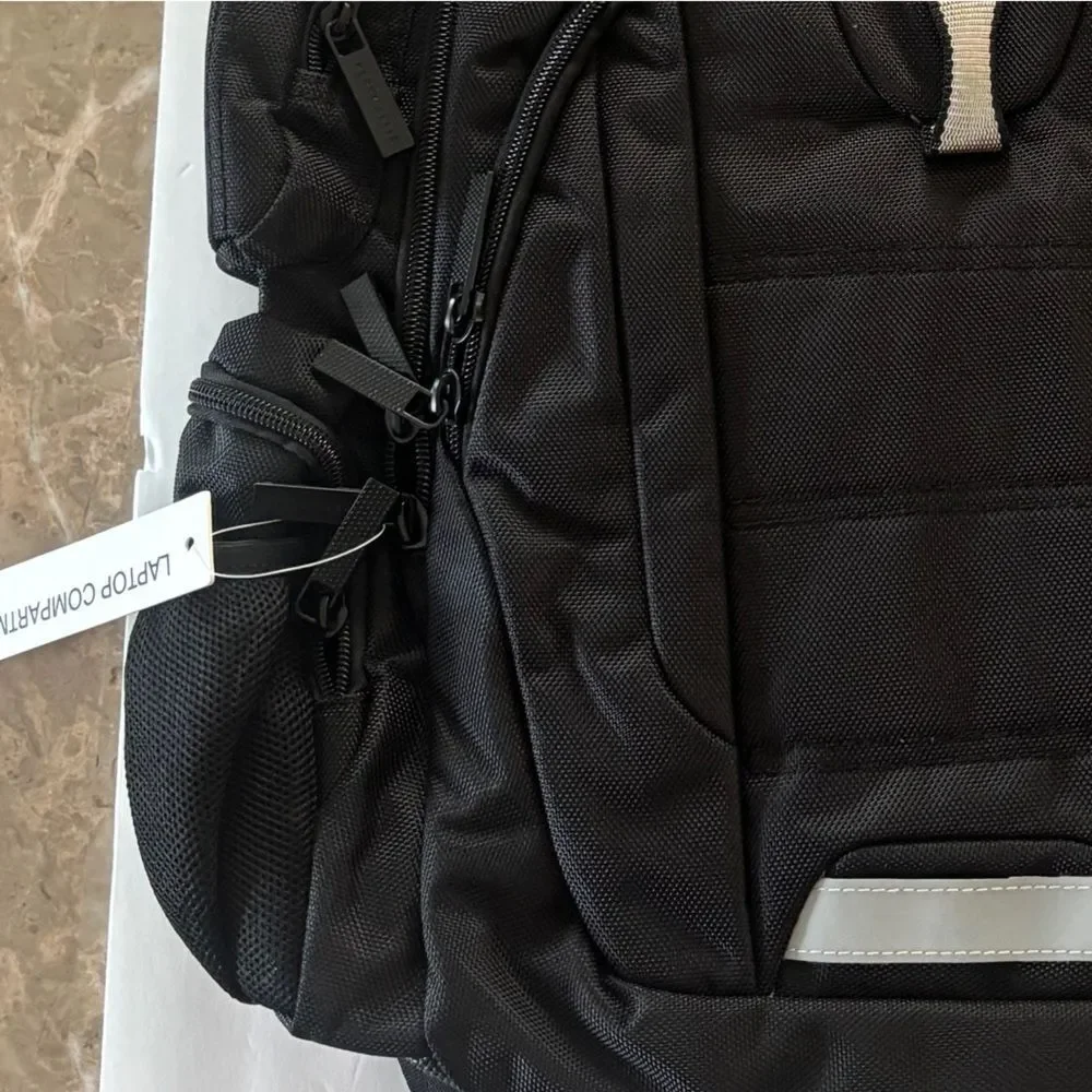 Perry Ellis Black 350 Laptop Backpack- Black travel bag, business bag $160 bag